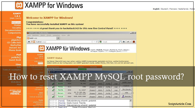 Xampp root mysql