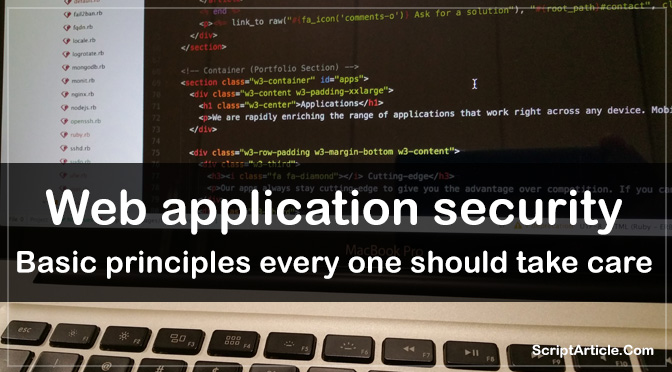 Basic principles of Web application security